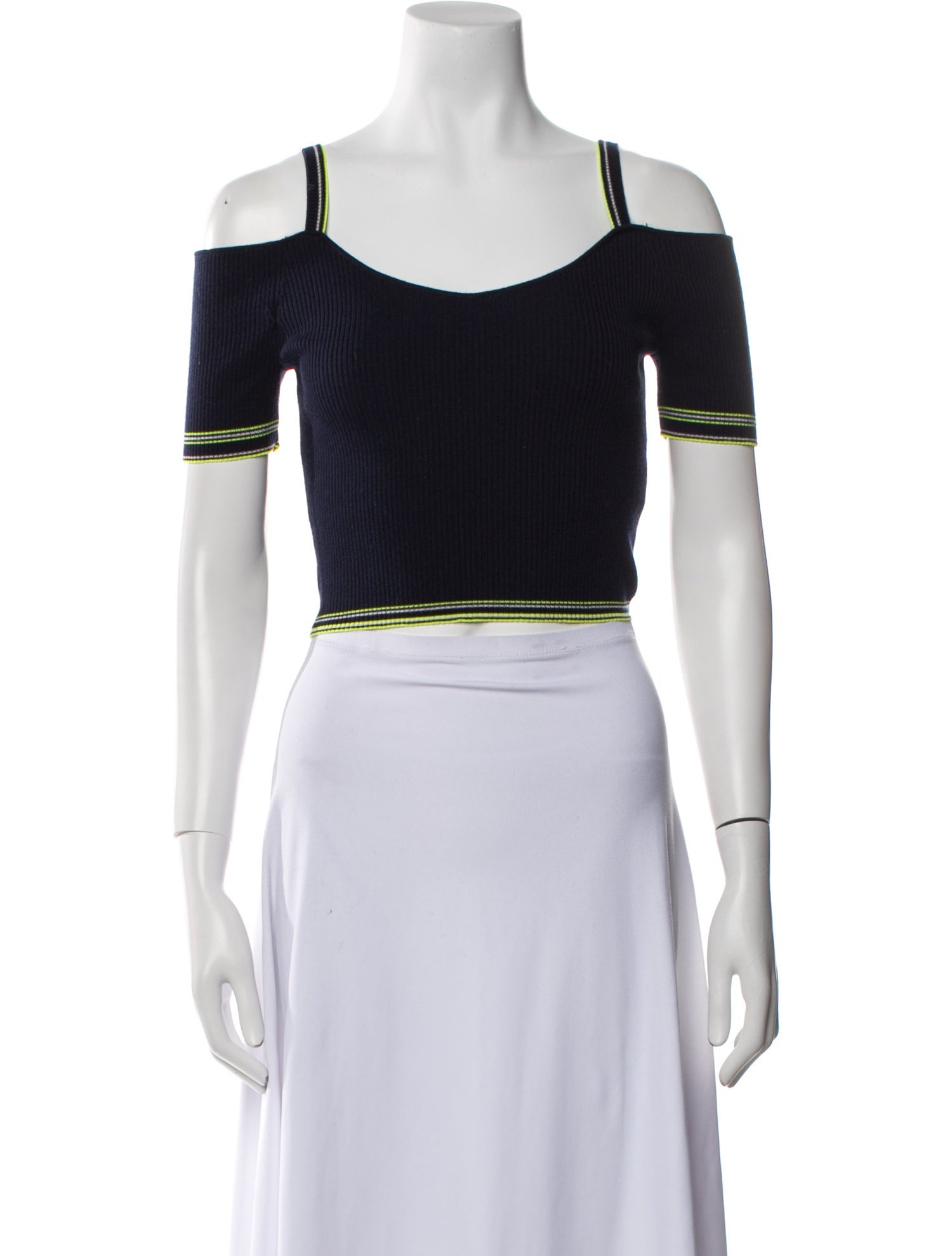 Comme Moi Wool Scoop Neck Crop Top