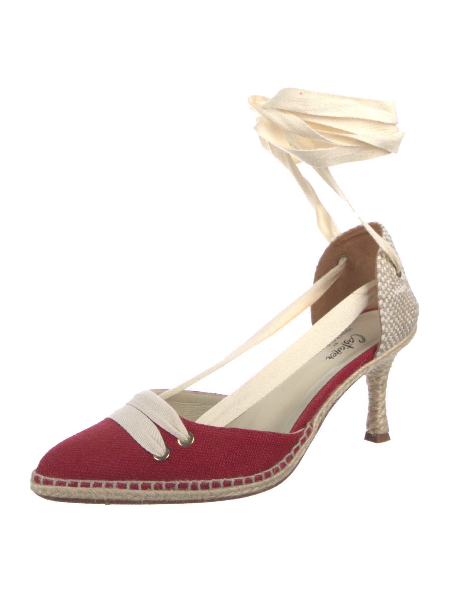 Castañer x Manolo Blahnik Canvas Printed D'Orsay Pumps