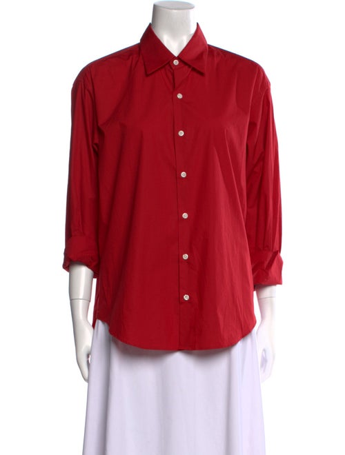 Comme Si Three-Quarter Sleeve Button-Up Top