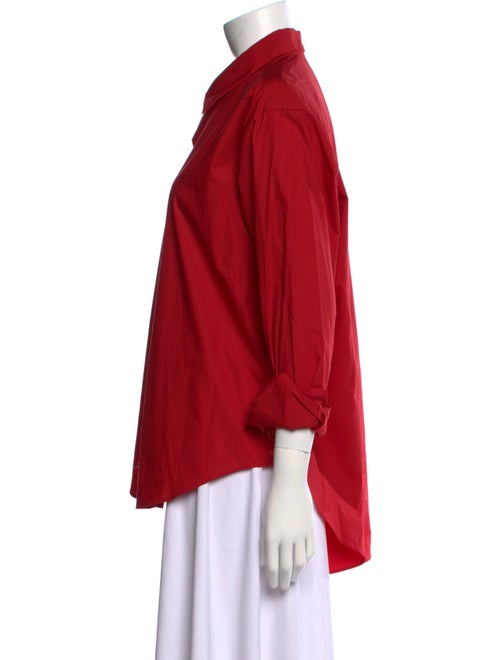 Comme Si Three-Quarter Sleeve Button-Up Top