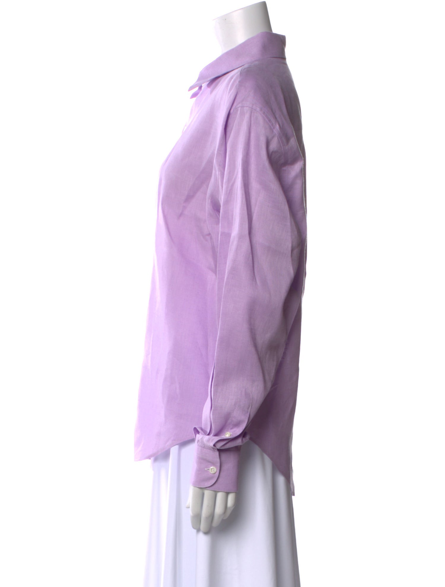 Comme Si Linen Long Sleeve Button-Up Top