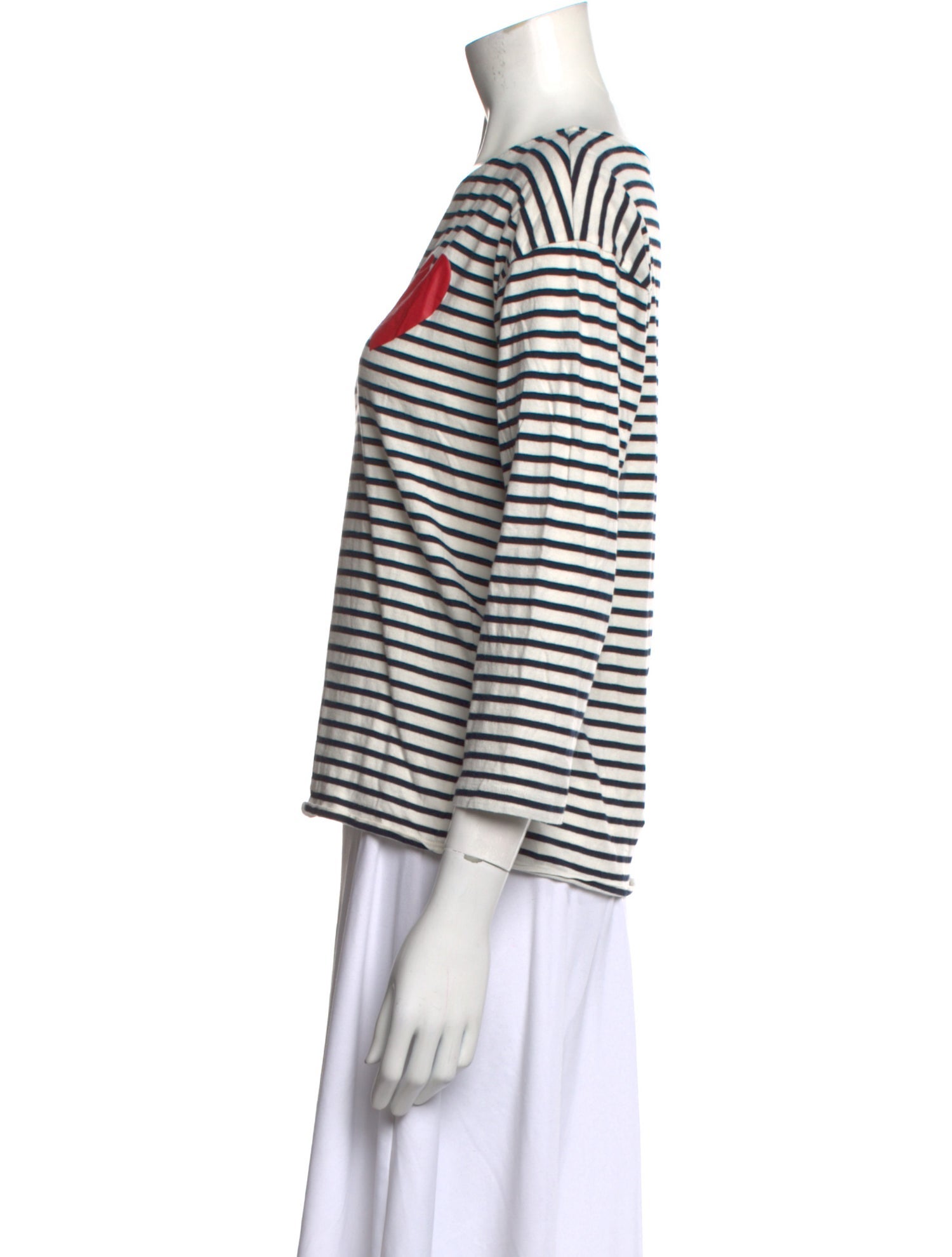 Chinti and Parker Striped Bateau Neckline Top