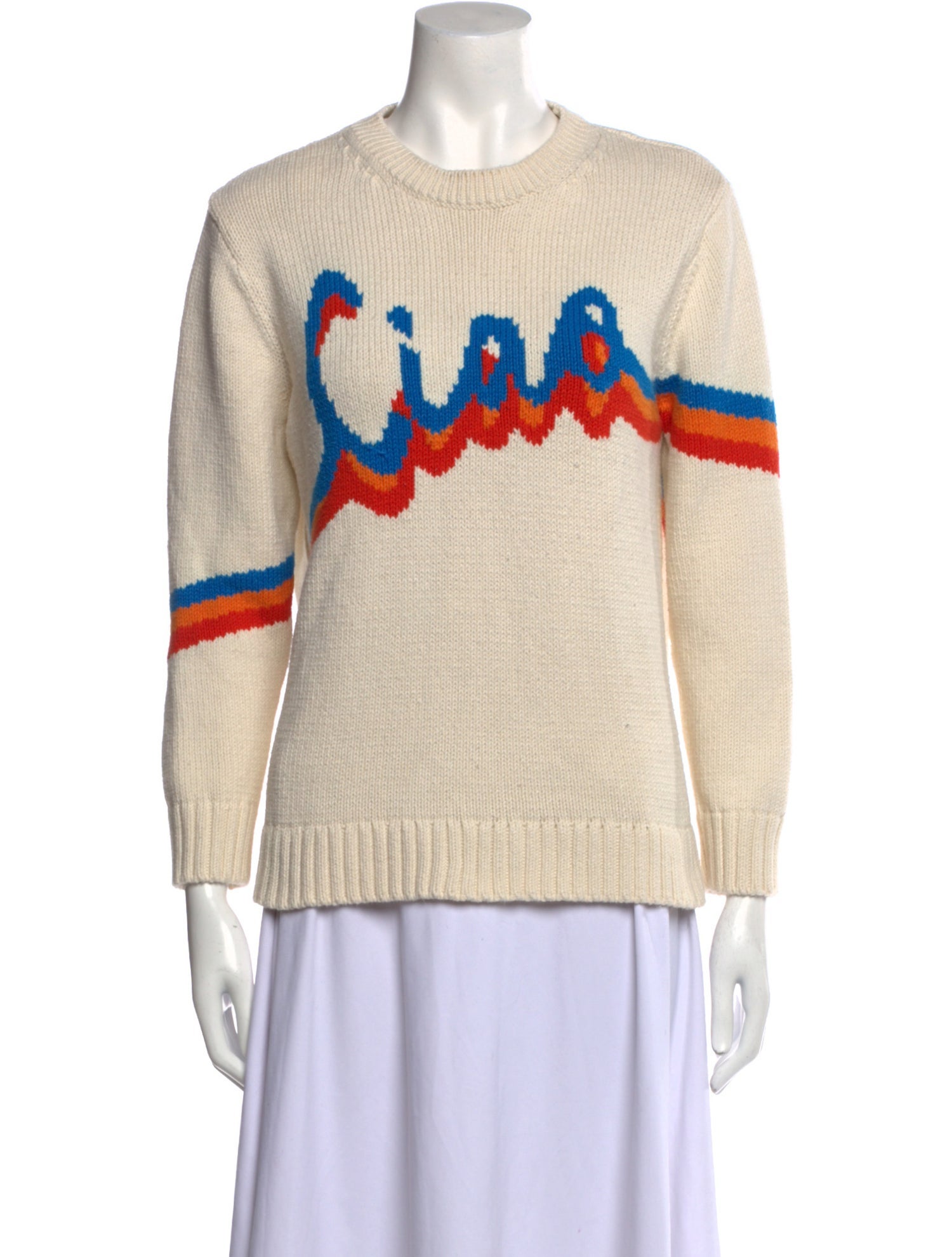 Chinti and Parker Graphic Print Crew Neck Sweater