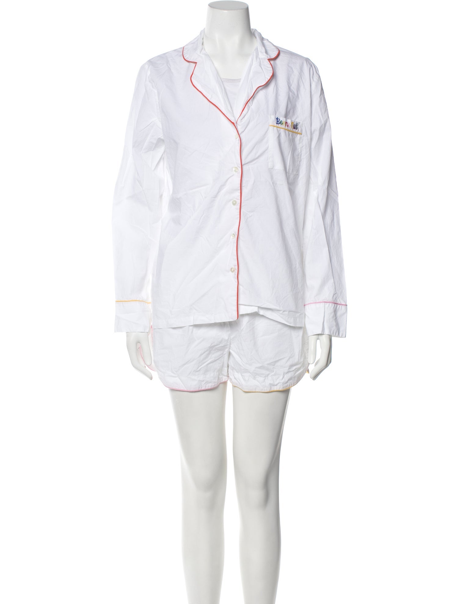 Chinti and Parker Embroidered Accent Pajamas