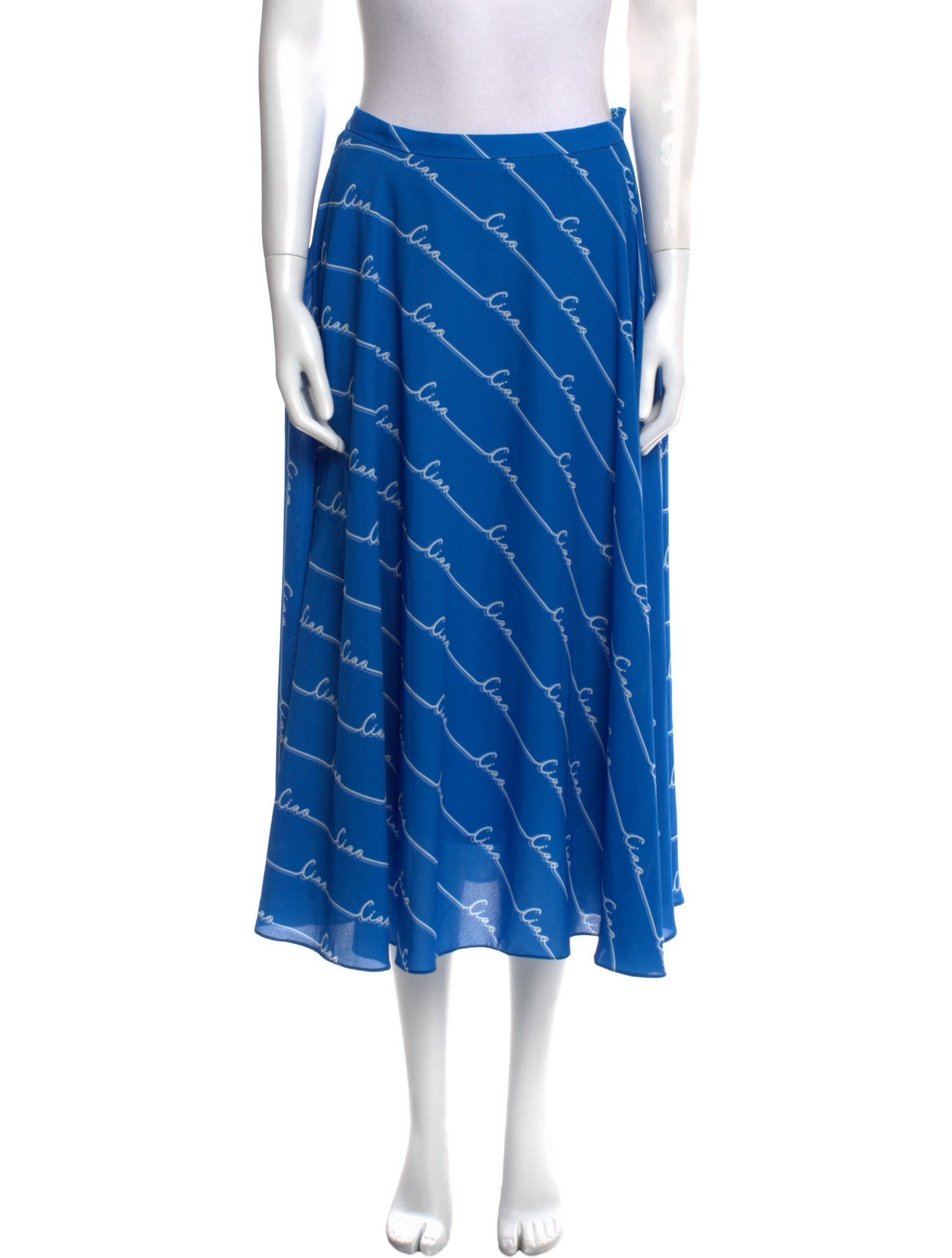 Chinti and Parker Striped Midi Length Skirt