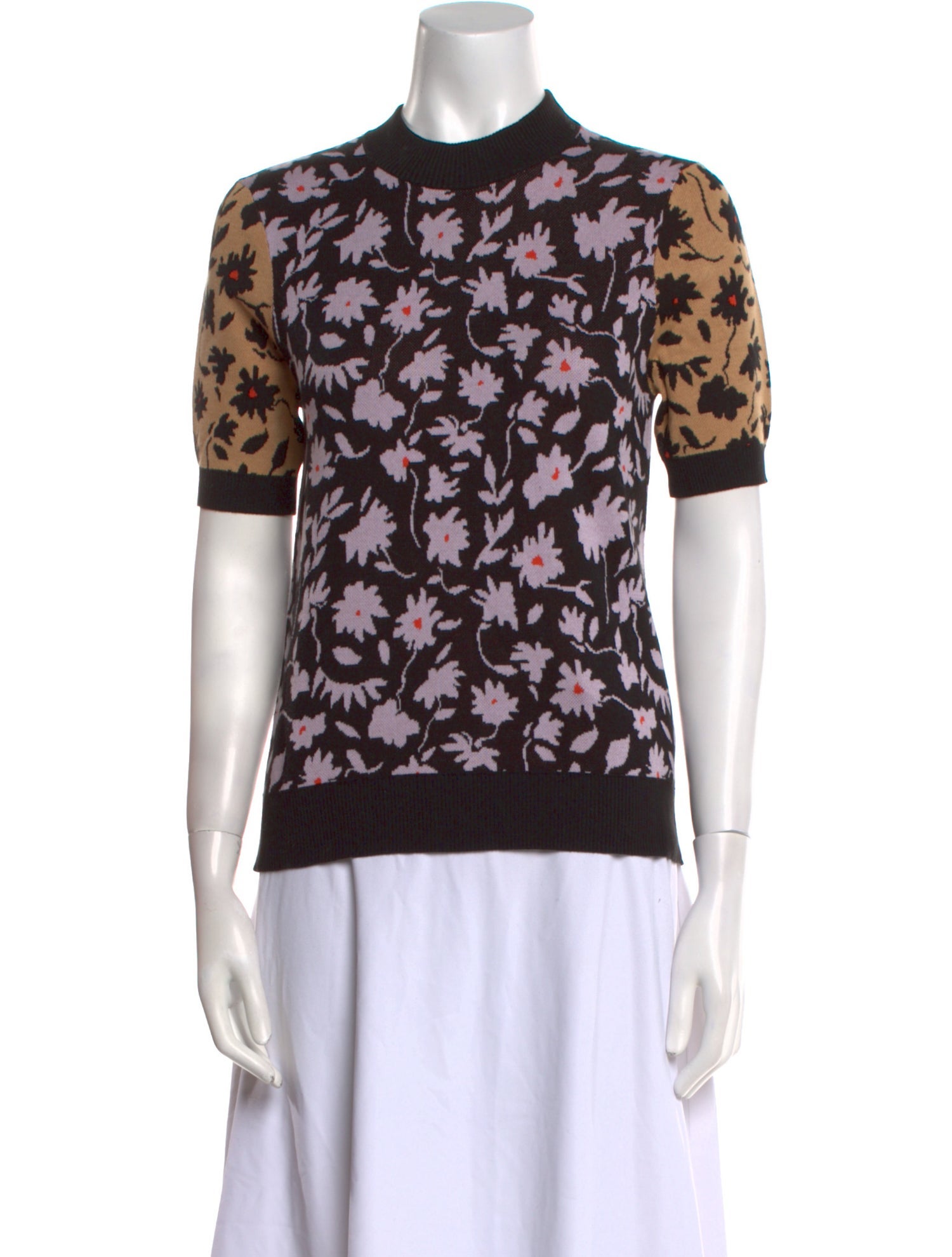 Chinti and Parker Floral Print Mock Neck Top w/ Tags