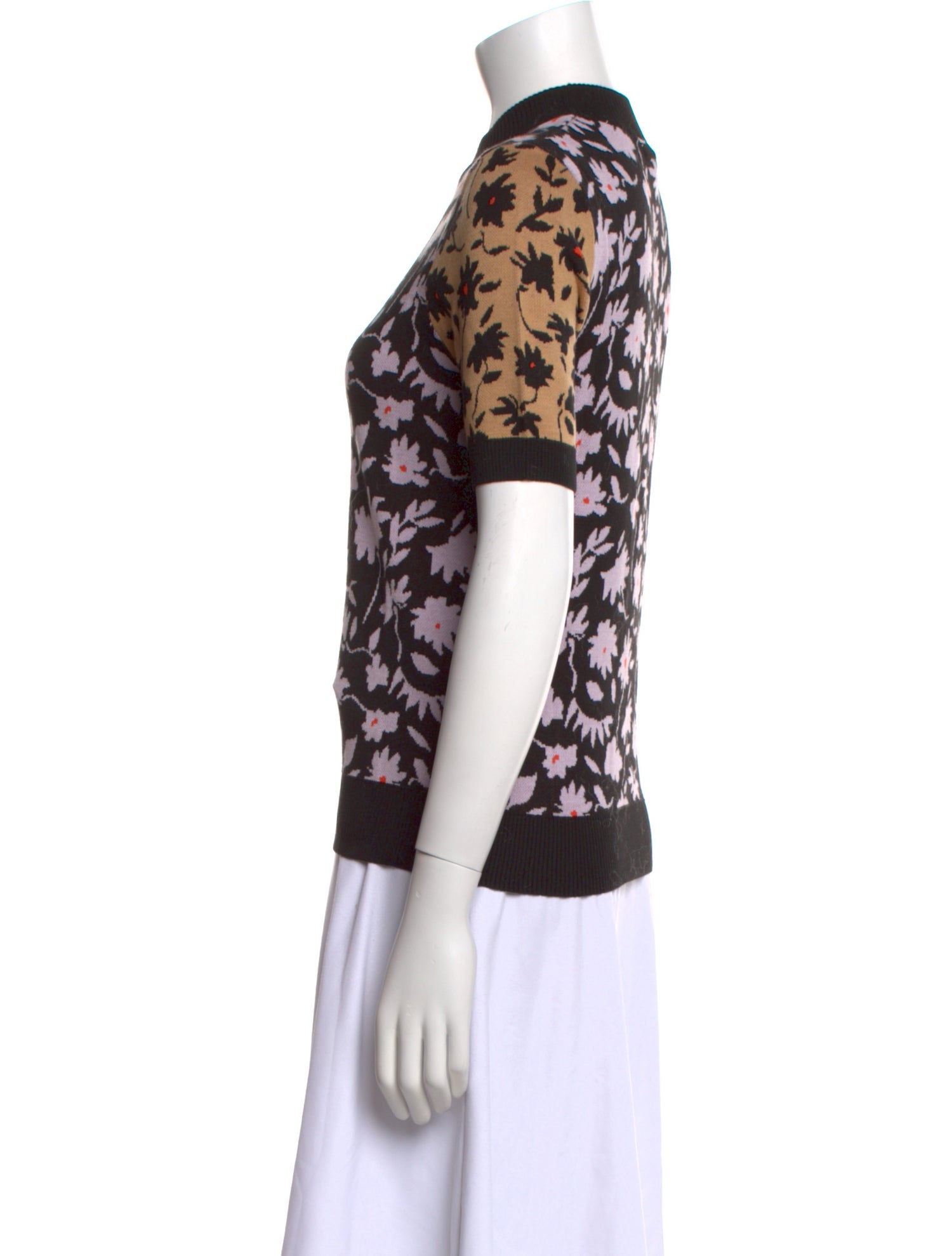 Chinti and Parker Floral Print Mock Neck Top w/ Tags