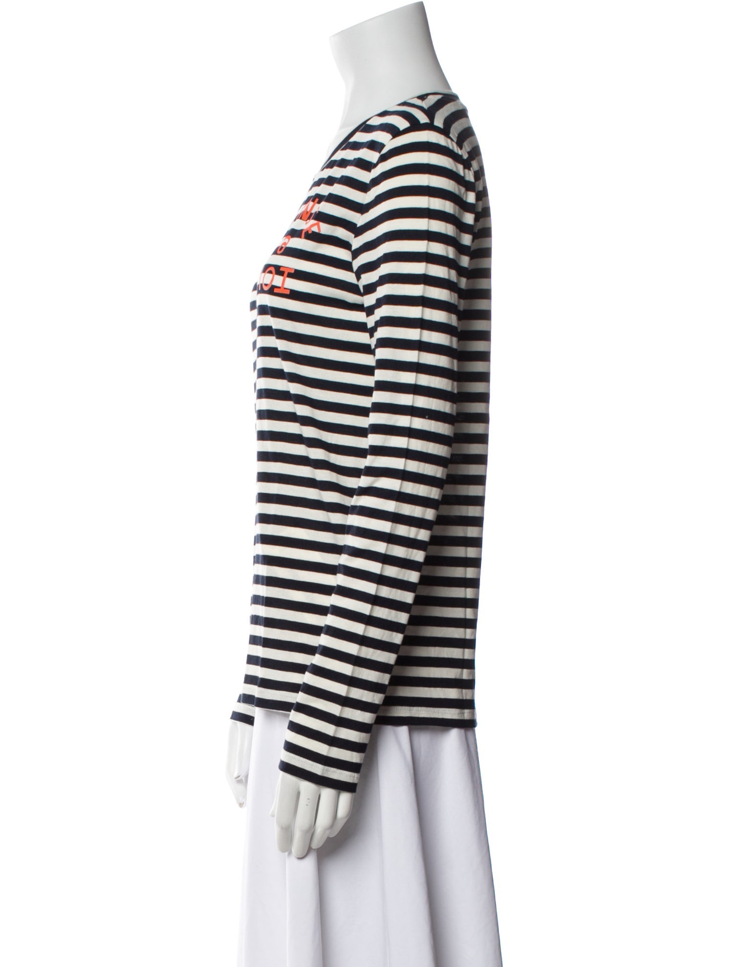 Chinti and Parker Striped Scoop Neck Sweatshirt