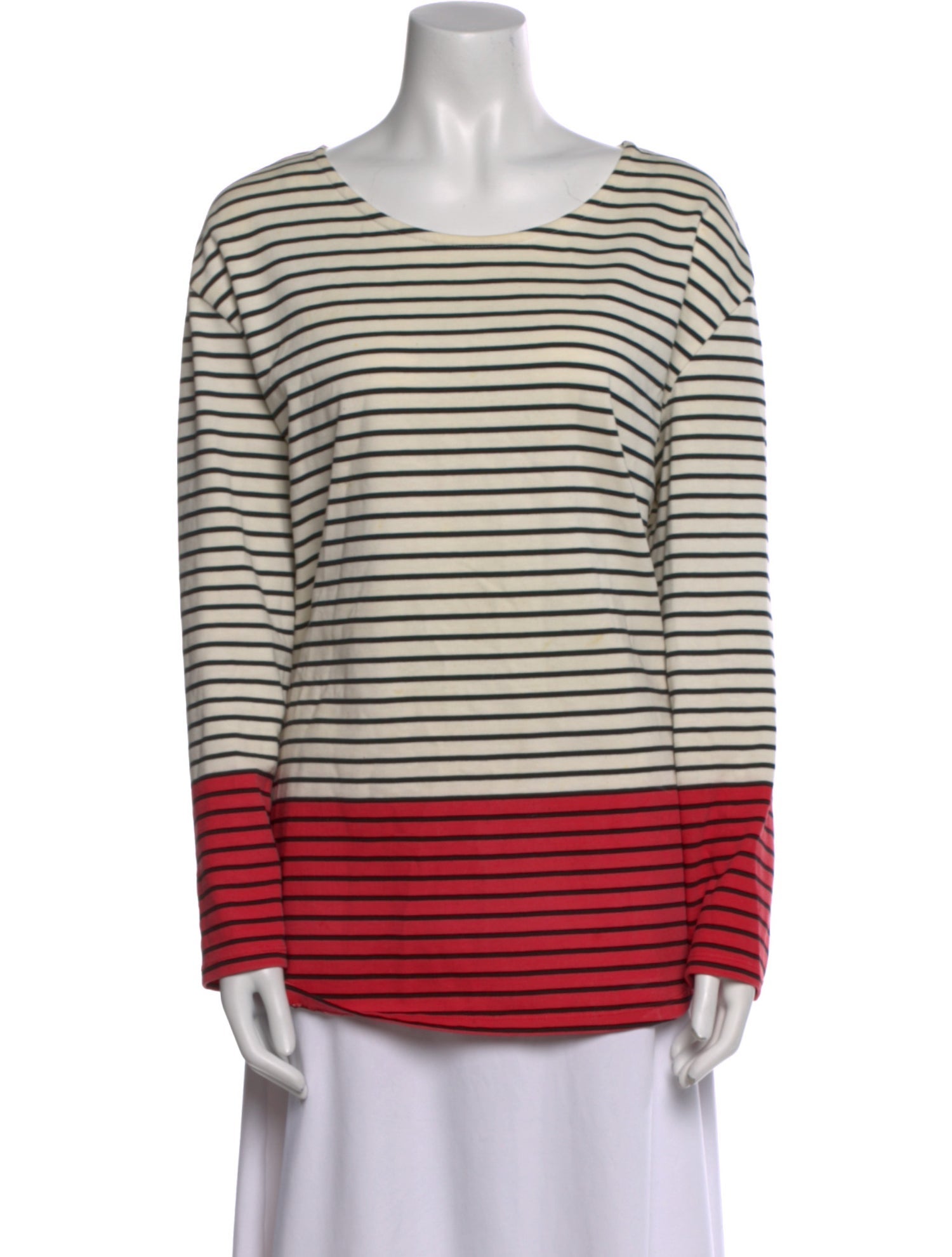Chinti and Parker Striped Bateau Neckline T-Shirt