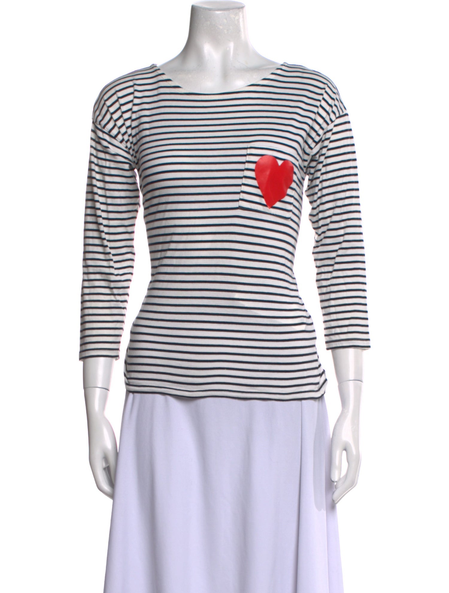 Chinti and Parker Striped Bateau Neckline T-Shirt
