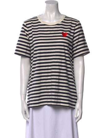 Chinti and Parker Striped Scoop Neck T-Shirt