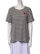 Chinti and Parker Striped Scoop Neck T-Shirt