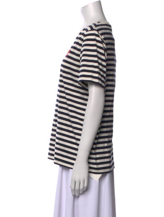 Chinti and Parker Striped Scoop Neck T-Shirt