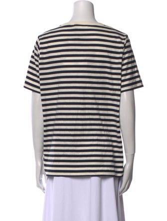 Chinti and Parker Striped Scoop Neck T-Shirt