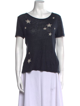 Chinti and Parker Linen Graphic Print T-Shirt