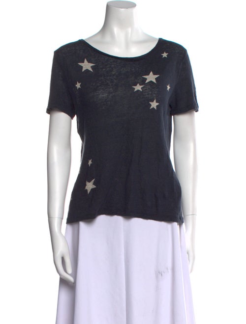 Chinti and Parker Linen Graphic Print T-Shirt