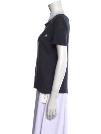 Chinti and Parker Linen Graphic Print T-Shirt