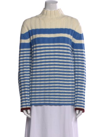 Chinti and Parker Striped Mock Neck Sweater