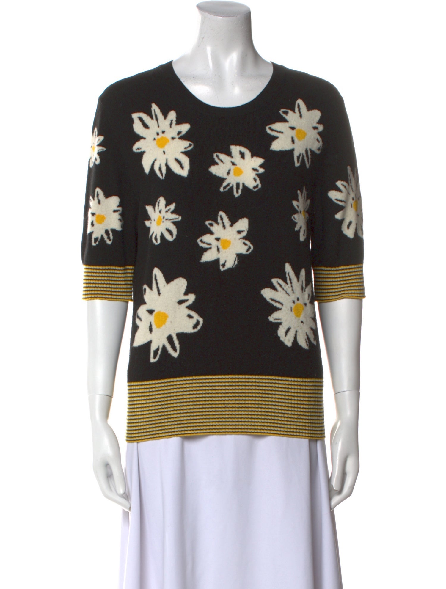 Chinti and Parker Wool Floral Print Sweater