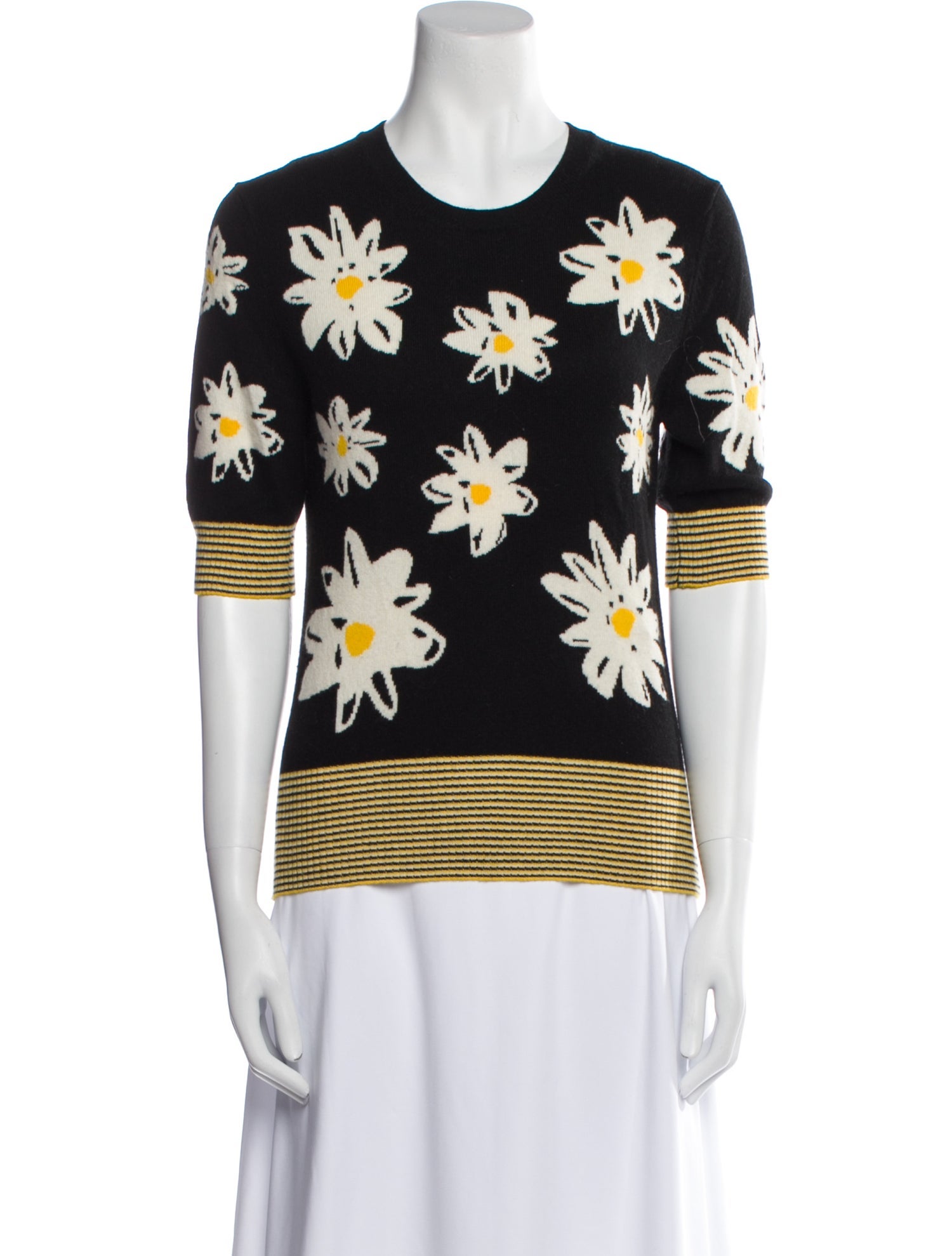 Chinti and Parker Wool Floral Print Sweater