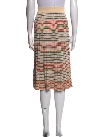 Chinti and Parker Striped Knee-Length Skirt