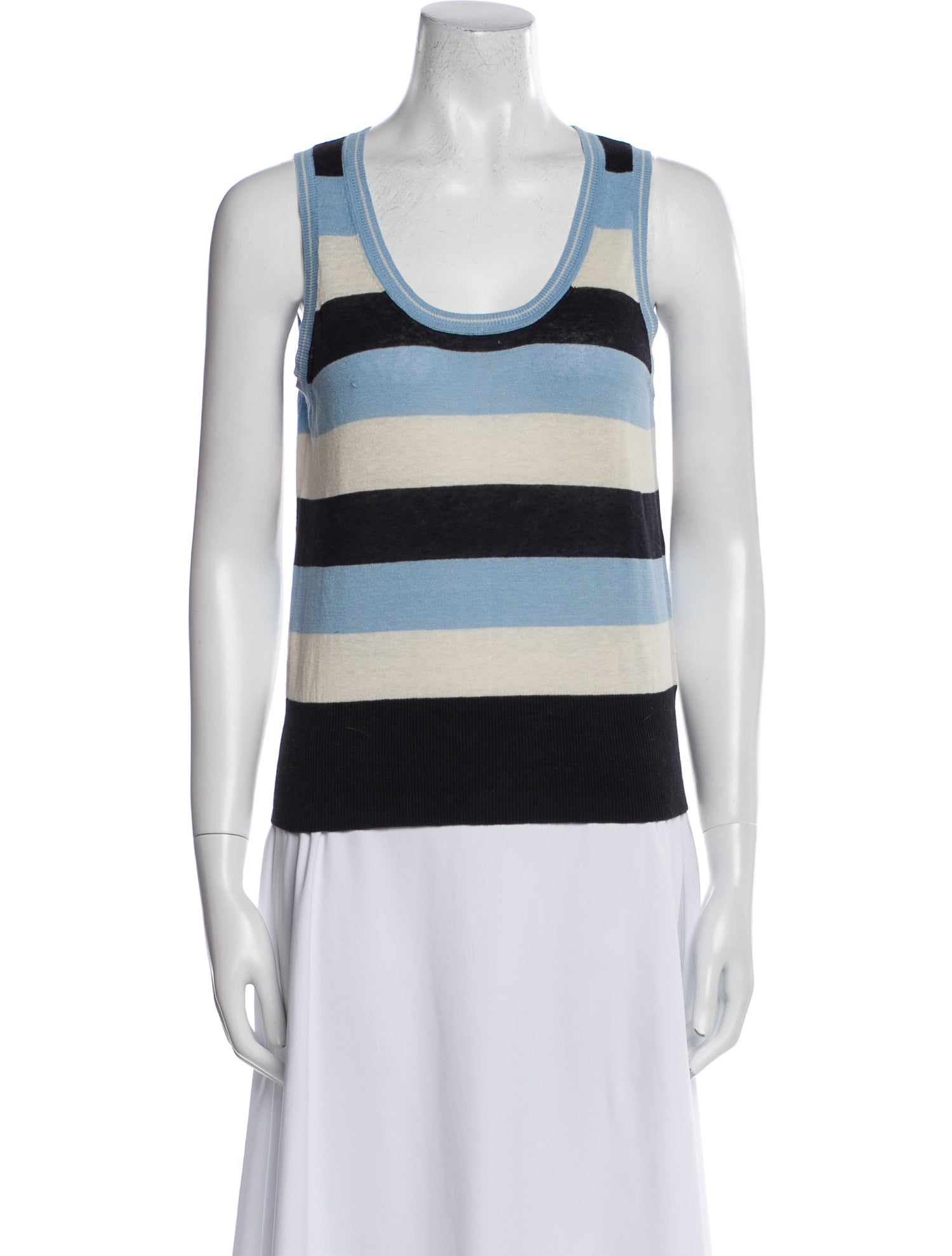 Chinti and Parker Striped Scoop Neck Top