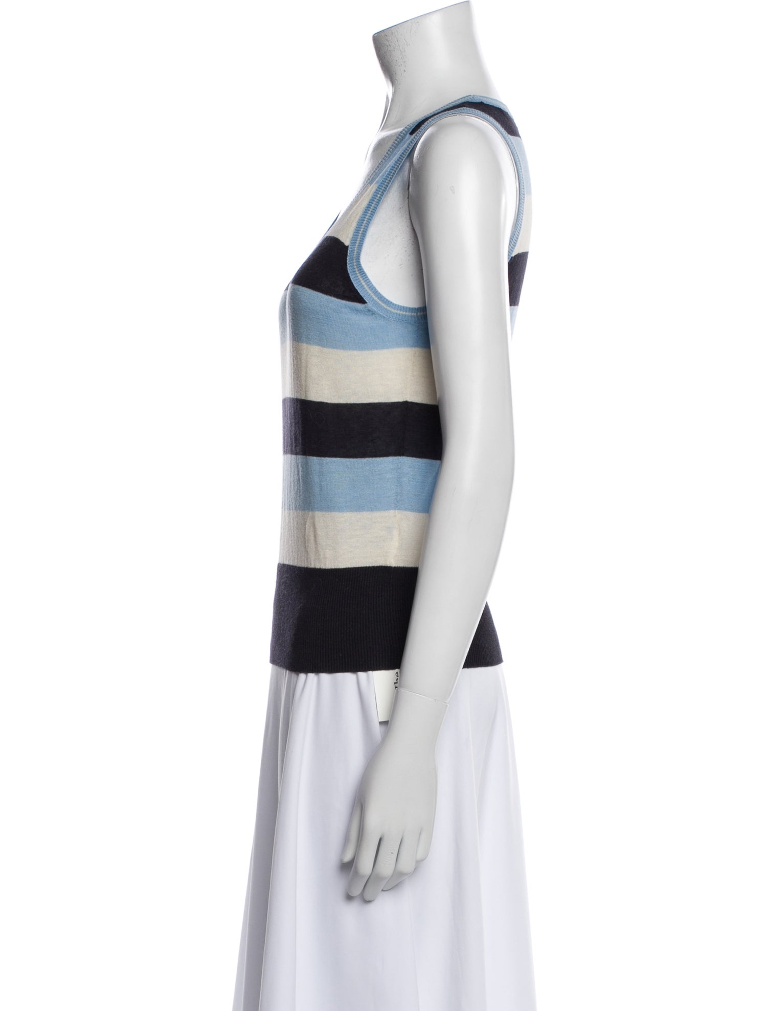 Chinti and Parker Striped Scoop Neck Top