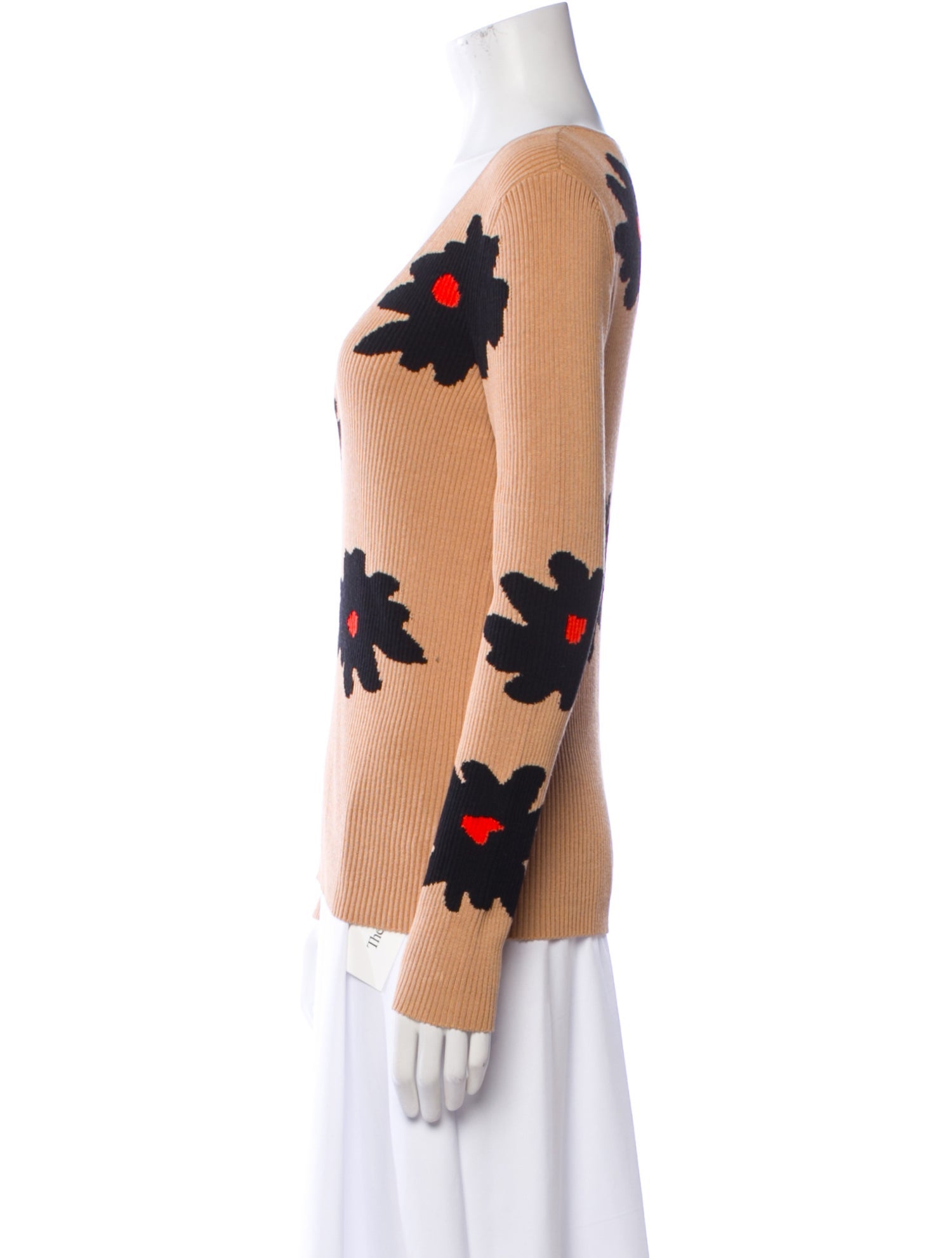 Chinti and Parker Printed V-Neck Sweater