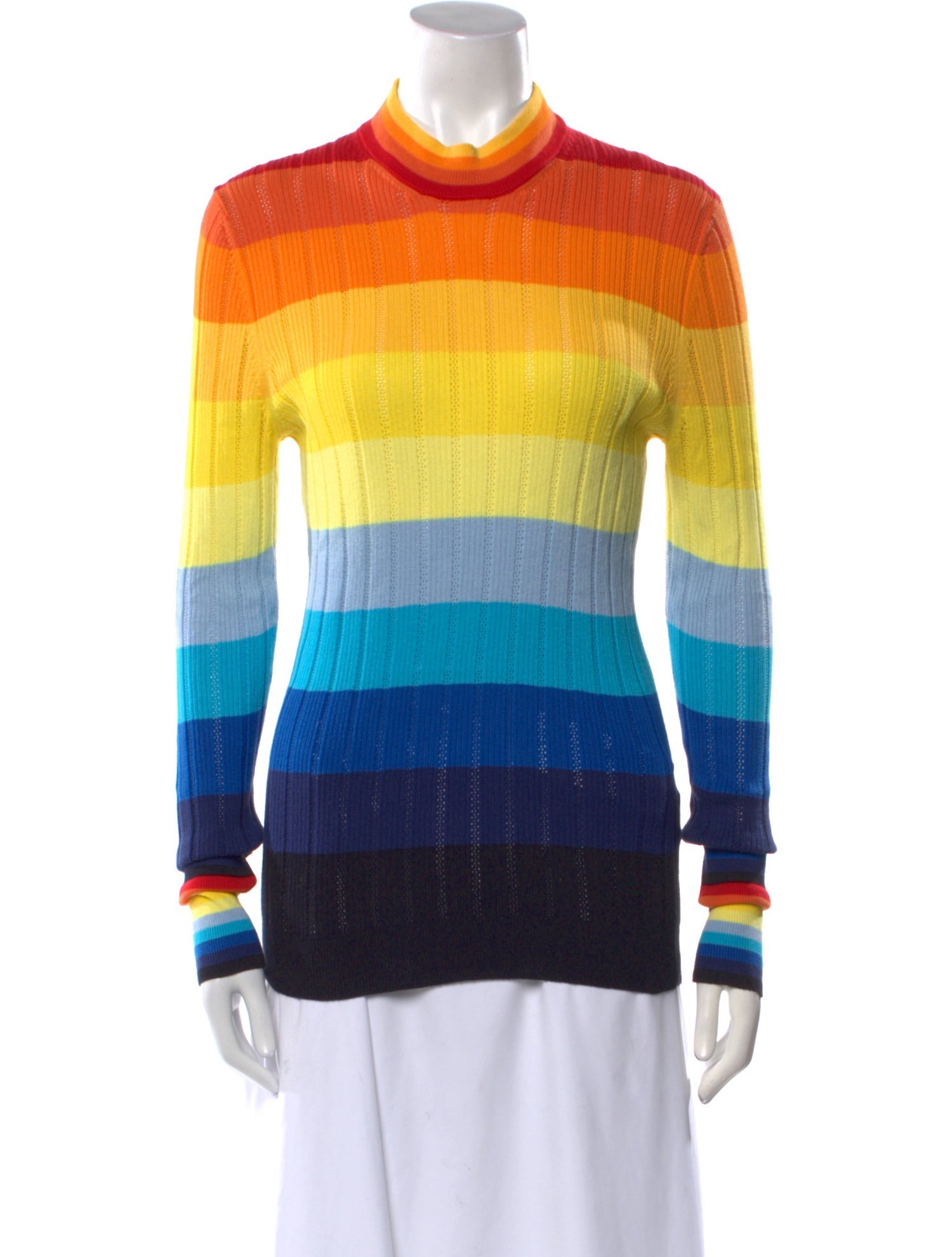Chinti and Parker Striped Mock Neck Sweater