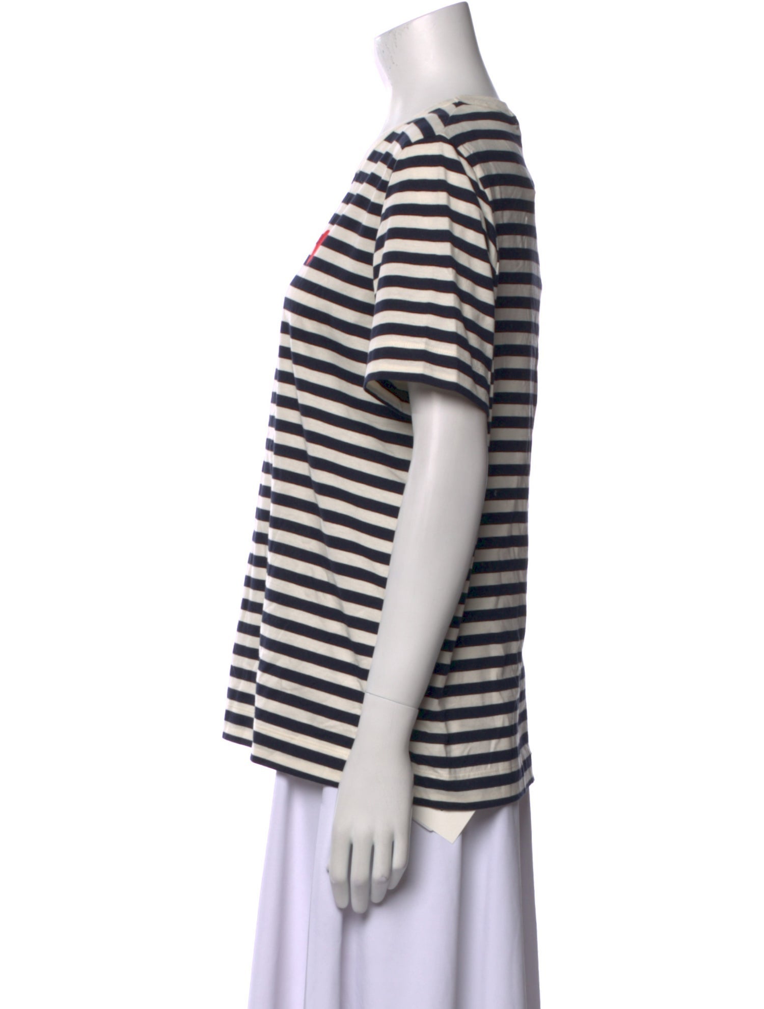 Chinti and Parker Striped Scoop Neck T-Shirt