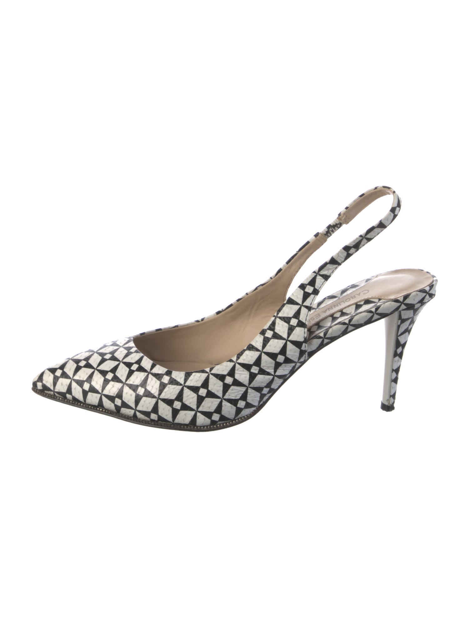 Carolinna Espinosa Leather Printed Slingback Pumps