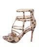 Carolinna Espinosa Leather Animal Print Gladiator Sandals