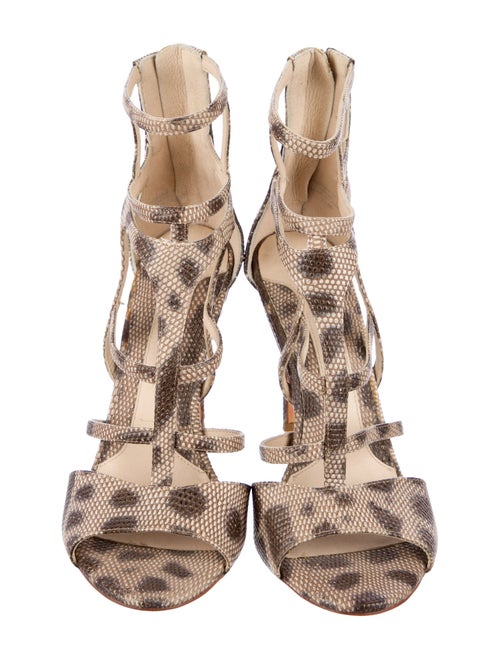Carolinna Espinosa Leather Animal Print Gladiator Sandals