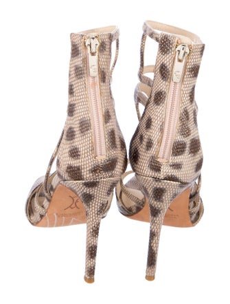 Carolinna Espinosa Leather Animal Print Gladiator Sandals