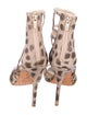 Carolinna Espinosa Leather Animal Print Gladiator Sandals