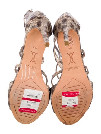 Carolinna Espinosa Leather Animal Print Gladiator Sandals