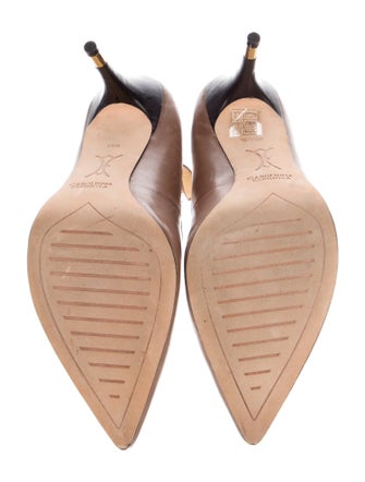 Carolinna Espinosa Leather Studded Accents Pumps