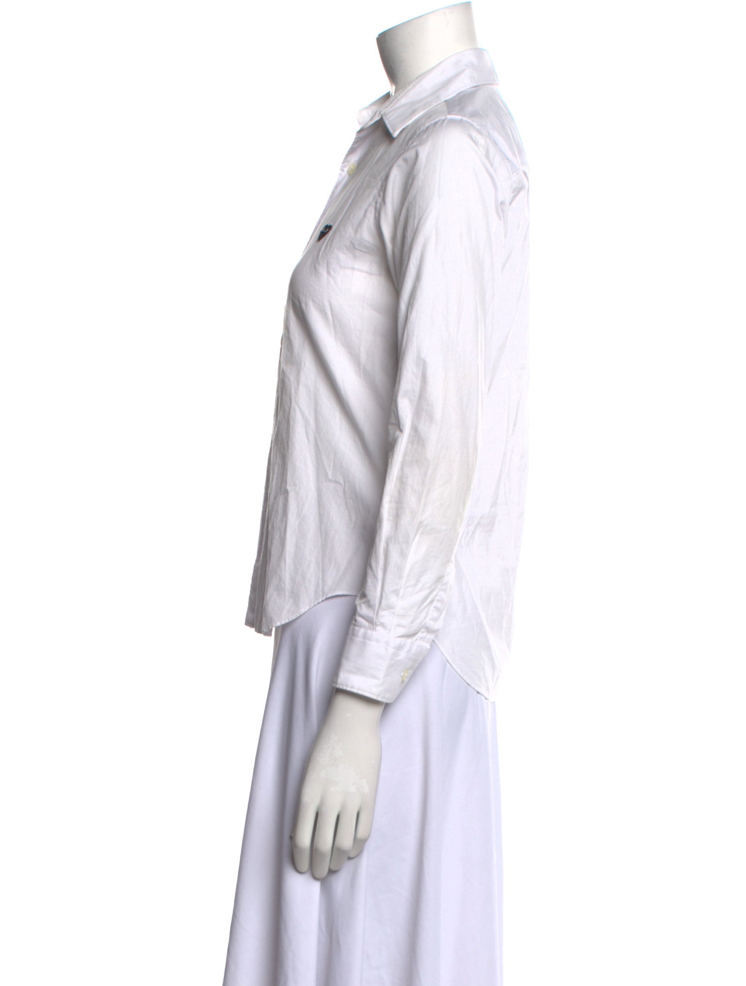 Comme des Garçons Play Three-Quarter Sleeve Button-Up Top