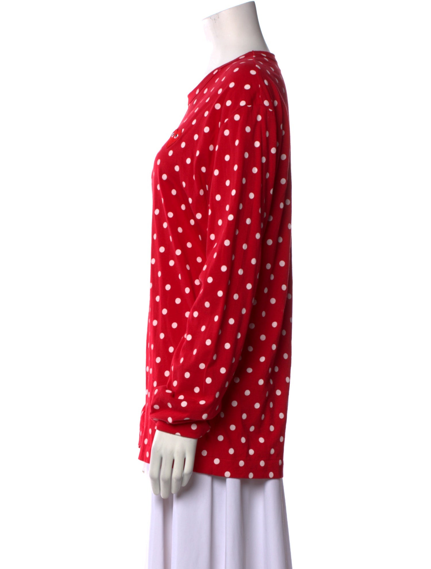 Comme des Garçons Play Polka Dot Print Crew Neck Top