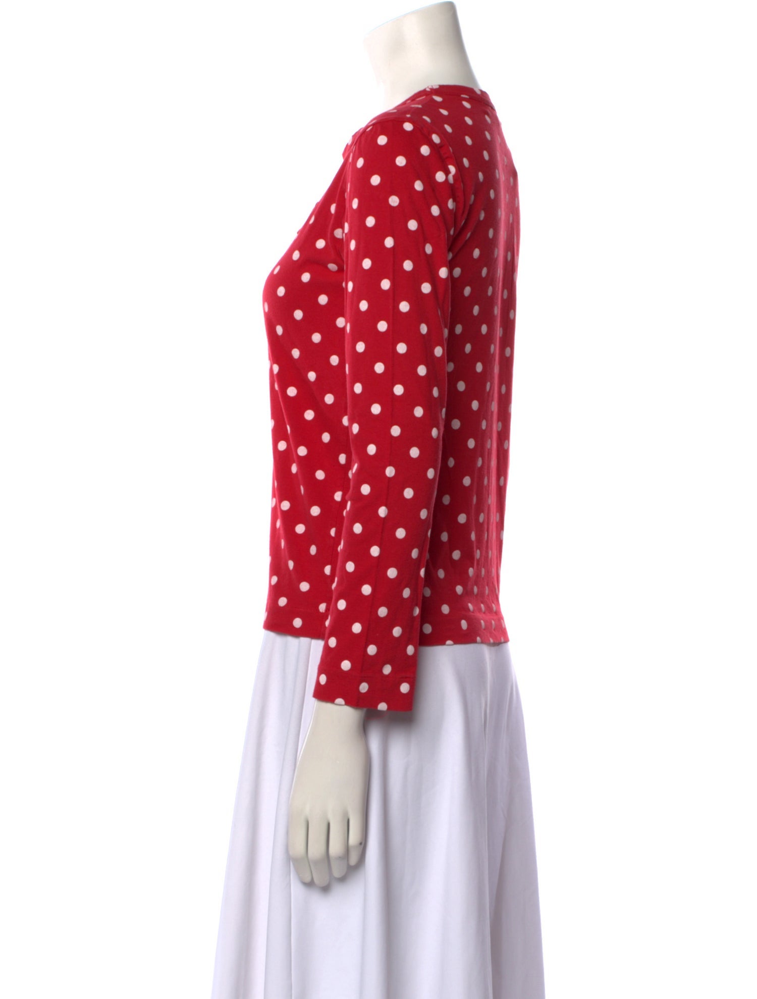 Comme des Garçons Play Polka Dot Print Crew Neck Top