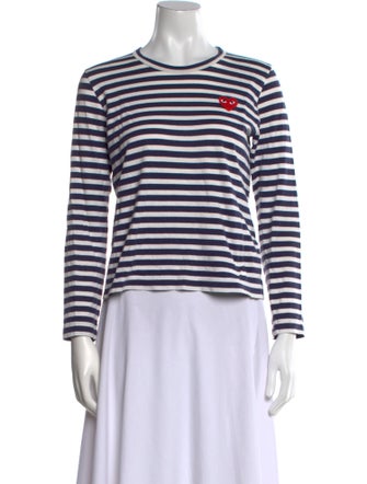 Comme des Garçons Play Striped Crew Neck Top