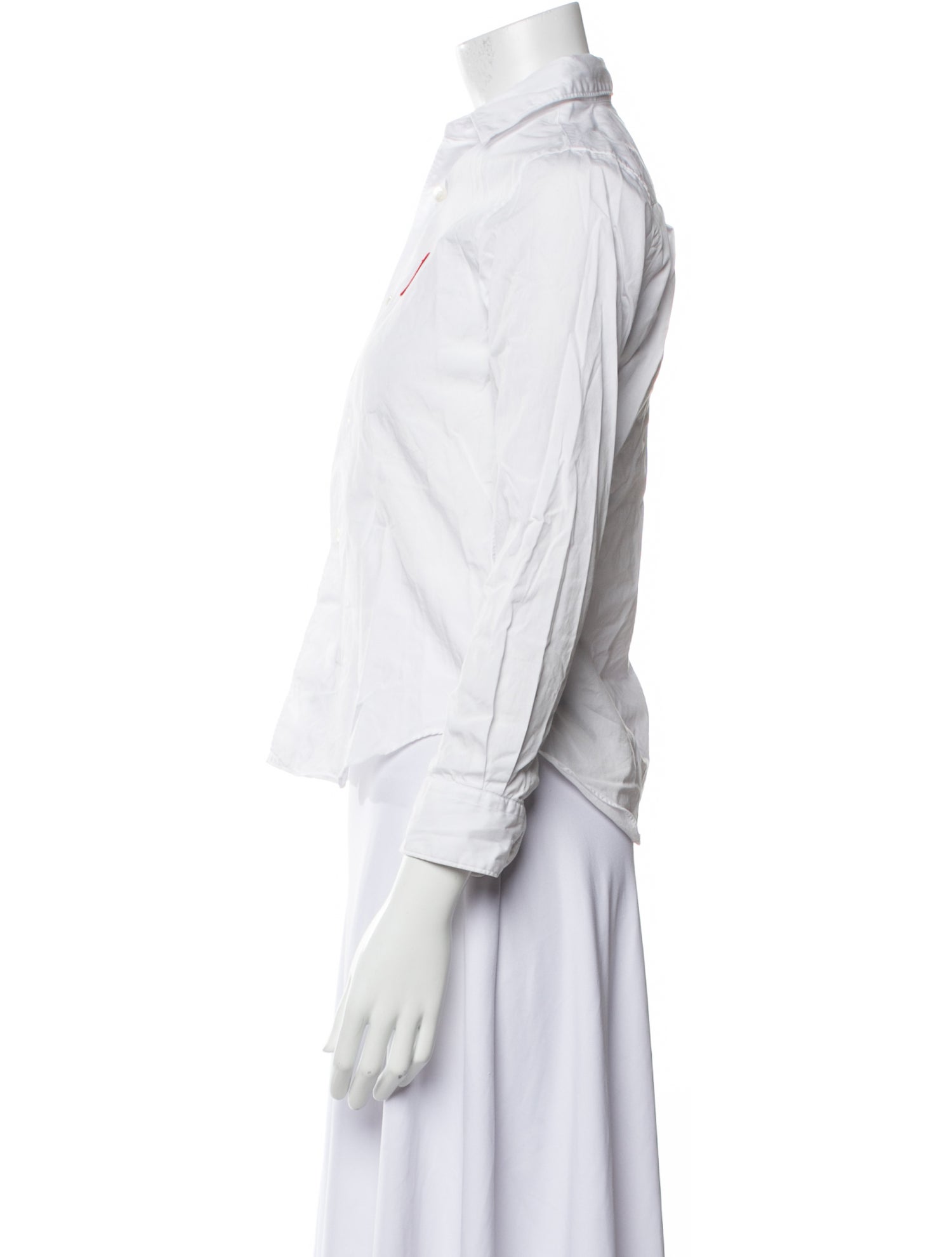 Comme des Garçons Play Three-Quarter Sleeve Button-Up Top