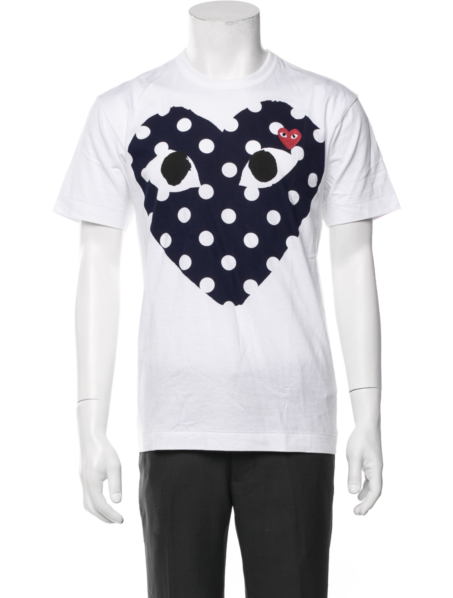 Comme des Garçons Play Polka Dot Print Crew Neck T-Shirt