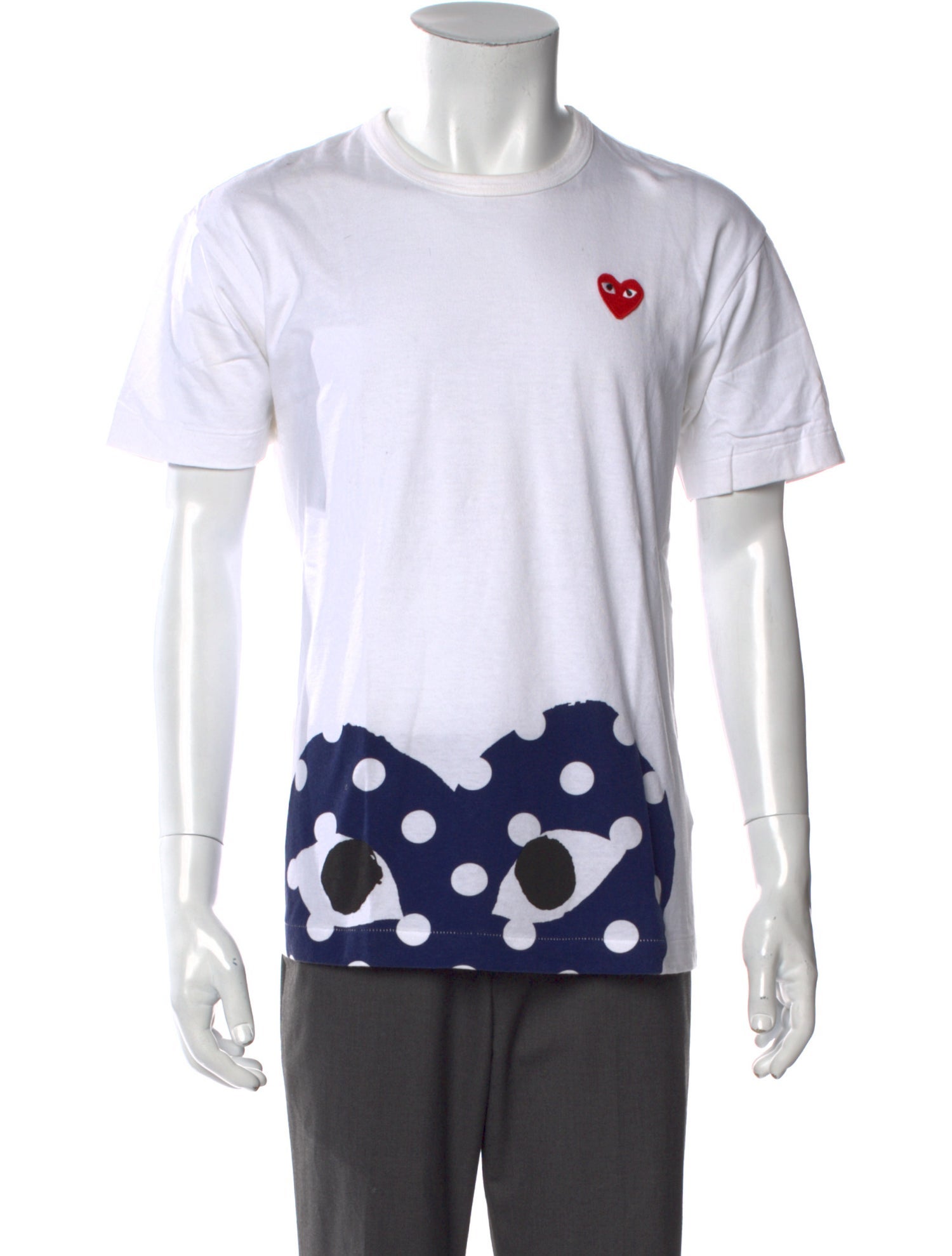 Comme des Garçons Play Polka Dot Print Crew Neck T-Shirt