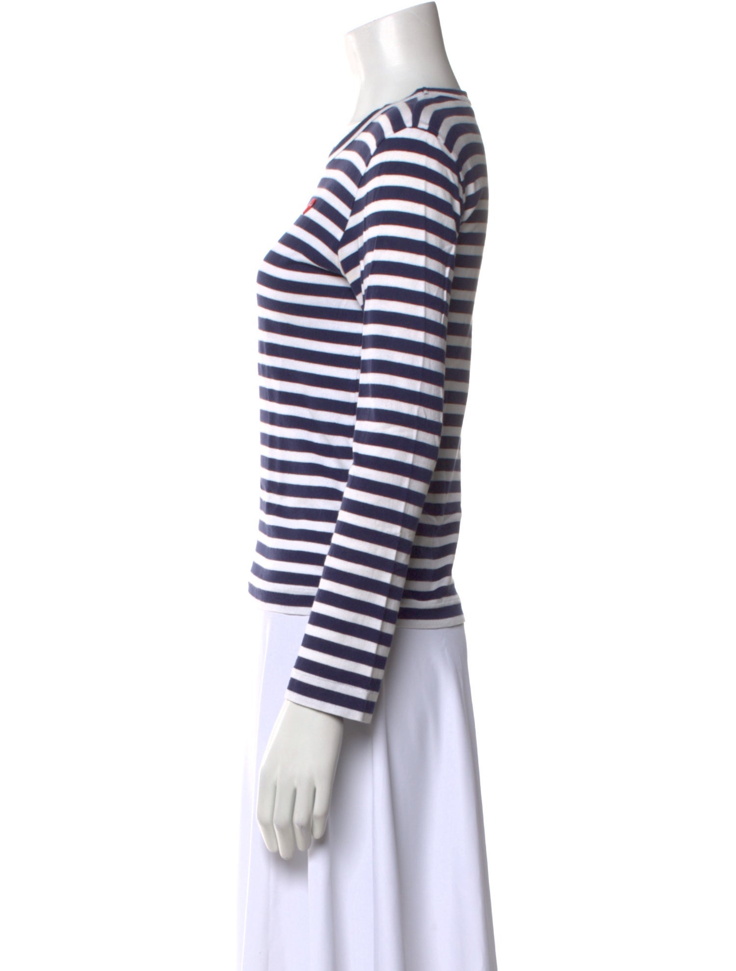 Comme des Garçons Play Striped Crew Neck Top