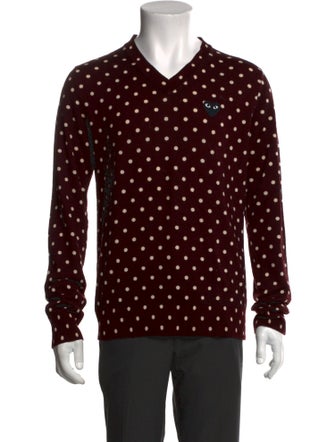 Comme des Garçons Play Wool Polka Dot Print Cardigan