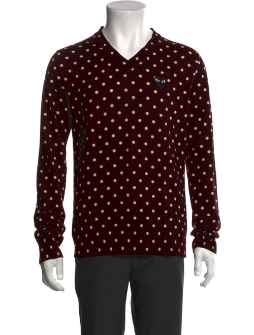 Comme des Garçons Play Wool Polka Dot Print Cardigan