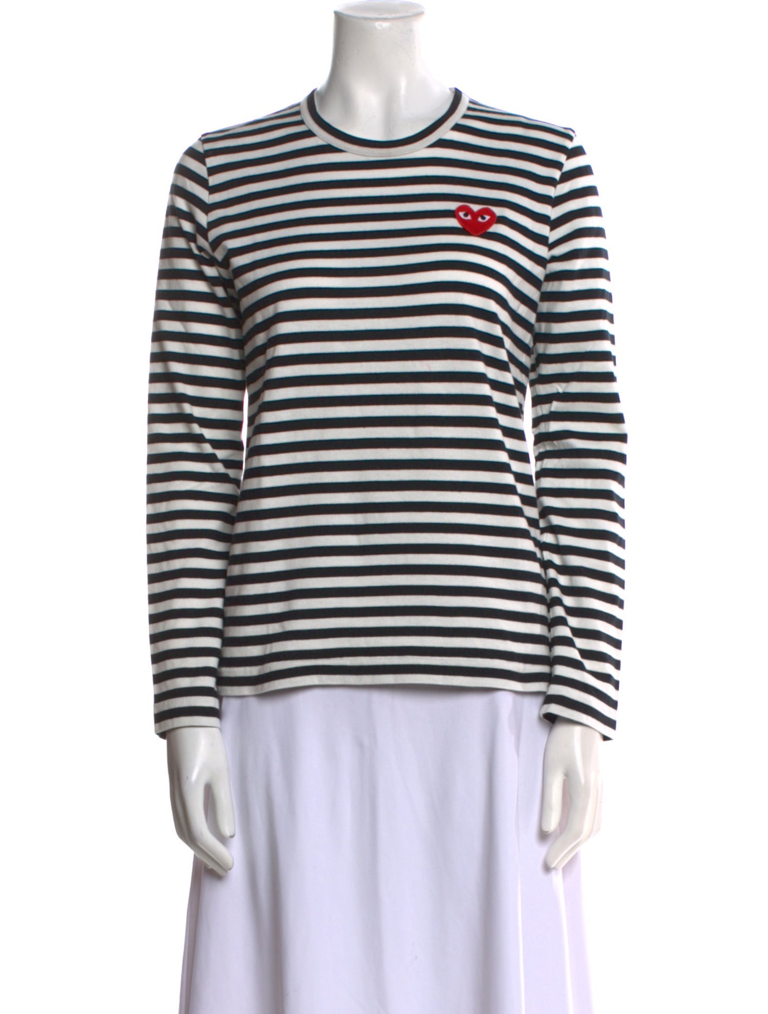 Comme des Garçons Play Striped Crew Neck Top