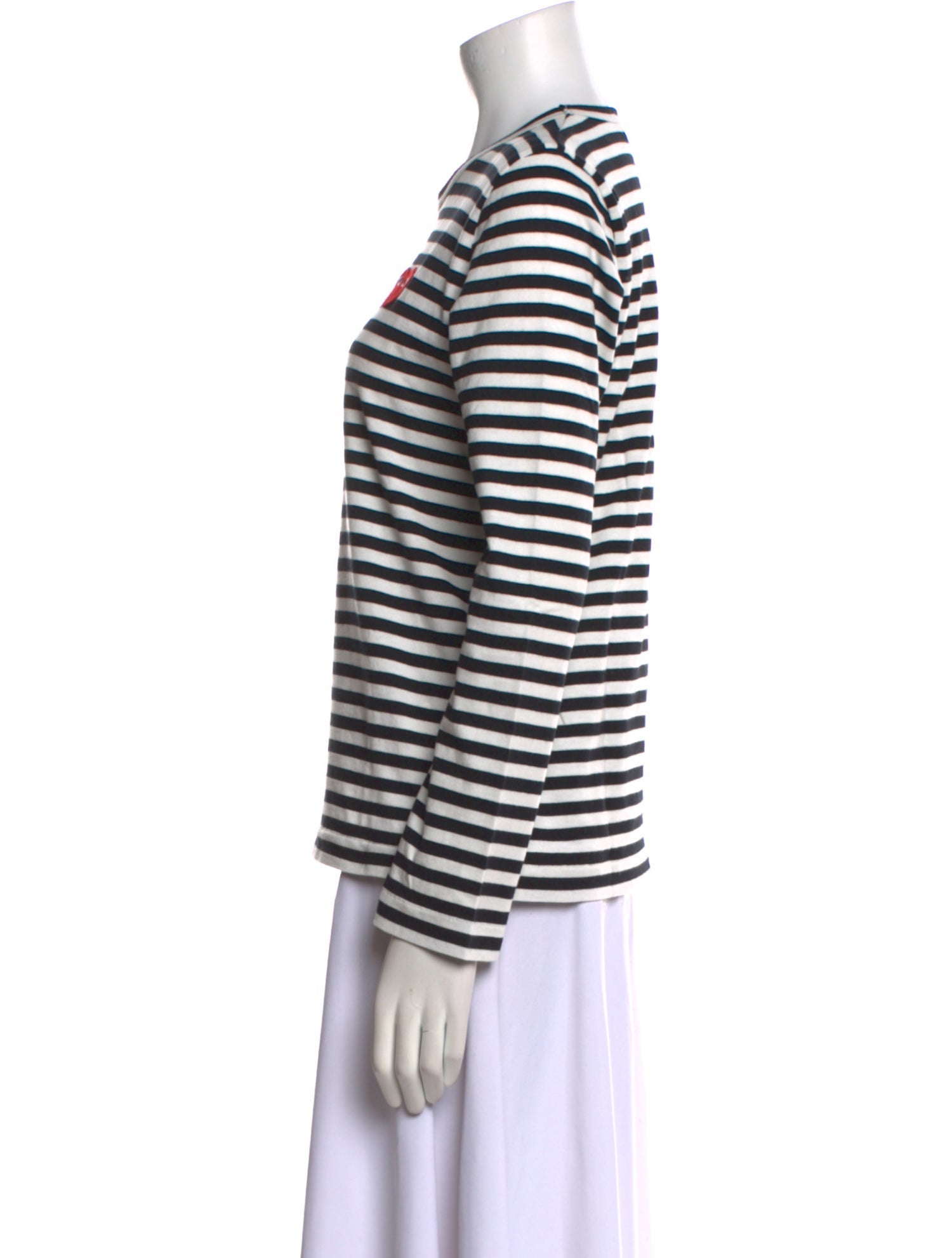 Comme des Garçons Play Striped Crew Neck Top