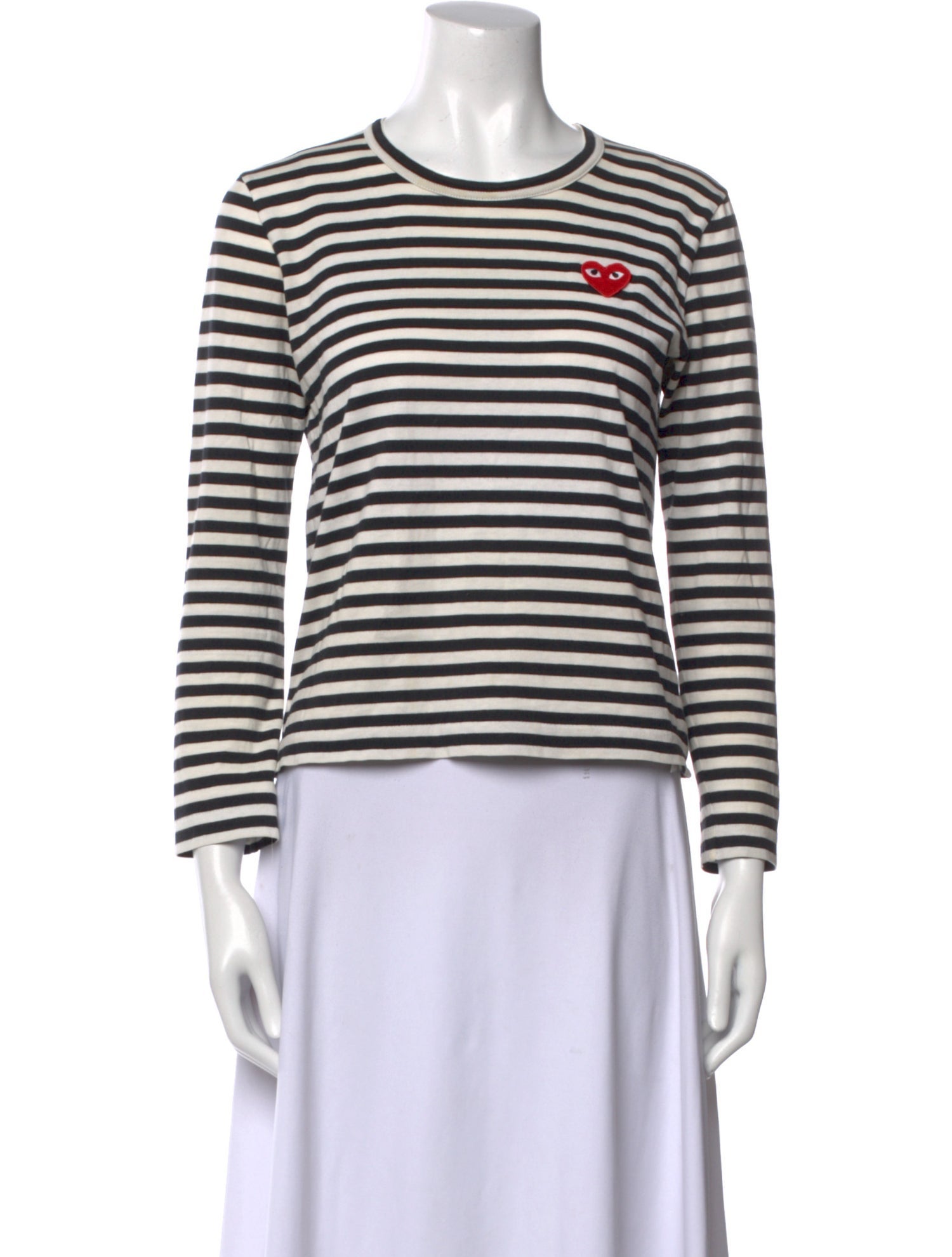 Comme des Garçons Play Striped Crew Neck Top